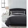 image:imageSignature Design by Ashley Ryter Modern Stitched Diamond Design Queen Coverlet with Two Shams Set GrayCharcoal