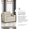 image:imageSignature Design by Ashley Treasure Trove Contemporary Leather Match Chair and a Half Beige