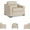image:imageSignature Design by Ashley Treasure Trove Contemporary Leather Match Chair and a Half Beige