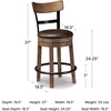 image:imageSignature Design by Ashley Valebeck 1Piece Swivel Barstool 30 InLight Brown