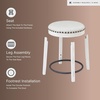 image:imageSignature Design by Ashley Valebeck 1Piece Swivel Barstool 30 InWhitewash