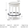 image:imageSignature Design by Ashley Valebeck 1Piece Swivel Barstool 30 InWhitewash