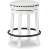image:imageSignature Design by Ashley Valebeck 1Piece Swivel Barstool 30 InWhitewash