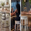 image:imageSignature Design by Ashley Valebeck 1Piece Swivel Barstool 30 InWhitewash