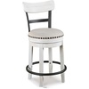 image:imageSignature Design by Ashley Valebeck 1Piece Swivel Barstool 30 InWhitewash