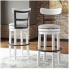 image:imageSignature Design by Ashley Valebeck 1Piece Swivel Barstool 30 InWhitewash