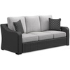 image:imageSignature Design by Ashley 3Seat Outdoor Patio Couch Handwoven WickerBlack