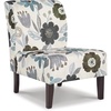 image:imageSignature Design by Ashley Armless Accent Chair Ivory amp Blue FloralWhite Floral