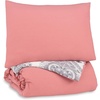image:imageSignature Design by Ashley Avaleigh Contemporary Ruffle Striped amp Floral Design Reversible Twin Comforter with One Sham Set Pink White Gray