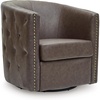 image:imageSignature Design by Ashley Brentlow Swivel Barrel Accent Chair GraniteGranite
