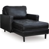 image:imageSignature Design by Ashley Bryceview Modern Tufted Chaise Lounge No Assembly Required Combination of Leather and Faux Leather Indoor Relaxation Black 42 WModern
