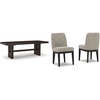 image:imageSignature Design by Ashley Burkhaus Traditional Rectangle Extension Dining Room Table Dark Brown amp Burkhaus Traditional Upholstered Dining Chair Set of 2 Dark Brown