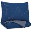 image:imageSignature Design by Ashley Ekin Contemporary Constellation Design Reversible Twin Comforter with One Sham Set Blue Gray