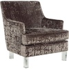 image:imageSignature Design by Ashley Gloriann Crushed Velvet Glam Accent Chair with Acrylic Legs Charcoal GrayDark Gray