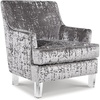 image:imageSignature Design by Ashley Gloriann Crushed Velvet Glam Accent Chair with Acrylic Legs Charcoal GrayLight Gray