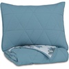 image:imageSignature Design by Ashley Kiandra Geometric Pattern amp Watercolor Succulent Design Reversible Twin Comforter with One Sham Set Light Green White