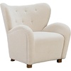 image:imageSignature Design by Ashley Larbell Contemporary Faux Shearling Tufted Upholstered Accent Chair with Wingback WhiteBeige