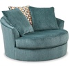 image:imageSignature Design by Ashley Laylabrook Modern Oversized Swivel Accent Chair with Removable Seat Cushion and 3 Accent Pillows OrangeBlue