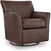 image:imageSignature Design by Ashley Leather Swivel Glider Accent Chair Brown