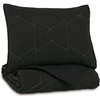 image:imageSignature Design by Ashley Meliora Contemporary Geometric Pattern Reversible Twin Comforter with One Sham Set Black White Gray