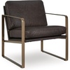 image:imageSignature Design by Ashley Modern Leather Accent Chair Dark Brown amp Gold