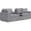 image:imageSignature Design by Ashley Modmax Contemporary Swivel Glider Recliner Manual Reclining Motion with Hidden Storage NextGen Nuvella Performance Fabric for Nurseries Light Gray 42 WSymmetrical
