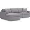 image:imageSignature Design by Ashley Modmax Contemporary Swivel Glider Recliner Manual Reclining Motion with Hidden Storage NextGen Nuvella Performance Fabric for Nurseries Light Gray 42 WLeft Hand Facing