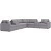 image:imageSignature Design by Ashley Modmax Contemporary Swivel Glider Recliner Manual Reclining Motion with Hidden Storage NextGen Nuvella Performance Fabric for Nurseries Light Gray 42 WRight Hand Facing