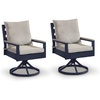 image:imageSignature Design by Ashley Outdoor Swivel Dining Chair Set of 2 Navy
