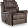 image:imageSignature Design by Ashley Oversized Faux Leather Wall Hugger Recliner FogWalnut