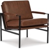 image:imageSignature Design by Ashley Puckman Accent Chair Brown Leather ArmchairDark Brown  Black