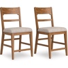 image:imageSignature Design by Ashley Rustic Counter Height Bar Stool Set of 2 BeigeLight Brown  Beige