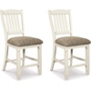 image:imageSignature Design by Ashley Rustic Counter Height Bar Stool Set of 2 BeigeWhite
