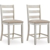 image:imageSignature Design by Ashley Rustic Counter Height Bar Stool Set of 2 BeigeWhitewash