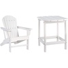 image:imageSignature Design by Ashley Sundown Treasure Outdoor Patio HDPE Weather Resistant Adirondack Chair White and End Table WhiteWhite