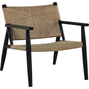 image:imageSignature Design By Ashley Halfmore MidCentury Modern Accent Chair with Tight Seat Track Arms and in Handwoven Natural Jute Light Brown amp Black
