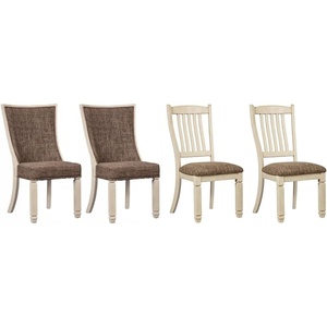 image:imageSignature Design by Ashley Bolanburg Modern Farmhouse Upholstered Dining Chair 2 Count Brown Bolanburg 20 Upholstered Dining Room Chair Set of 2 Antique WhiteTan Solid Back