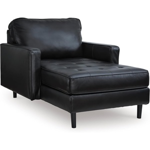 image:imageSignature Design by Ashley Bryceview Modern Tufted Chaise Lounge No Assembly Required Combination of Leather and Faux Leather Indoor Relaxation Black 42 WModern