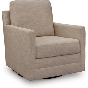 image:imageSignature Design by Ashley Freybourne NextGen Nuvella Casual Stain Resistant Swivel Accent Chair with Reversible Cushions Light GrayLight Brown
