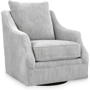 image:imageSignature Design by Ashley Gubbins Classic Swivel Accent Chair with Reversible Pillow Back and Loose Seat Cushion Light Gray