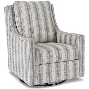 image:imageSignature Design by Ashley Kambria Swivel Glider Accent Chair IvoryBlackIvory  Black