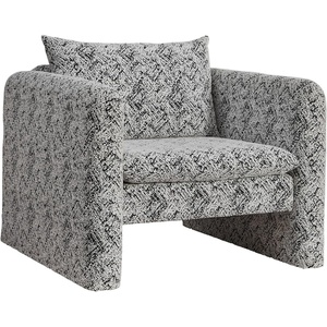 image:imageSignature Design by Ashley Kenbell Contemporary Geometric Patterned Accent Chair with Loose Cushions Black amp White