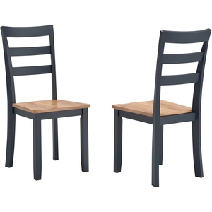 image:imageSignature Design by Ashley Ladder Back Dining Chairs Set of 2 CreamBrownLight Brown  Blue