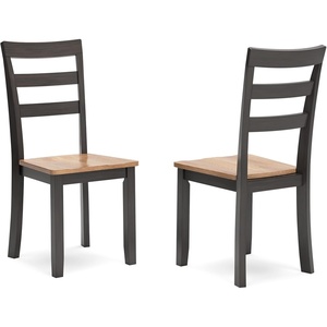 image:imageSignature Design by Ashley Ladder Back Dining Chairs Set of 2 CreamBrownLight Brown  Dark Brown