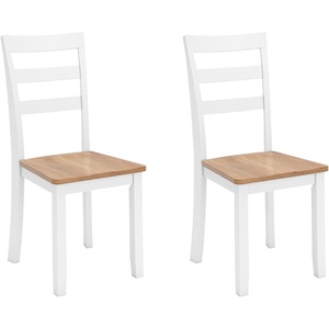 image:imageSignature Design by Ashley Ladder Back Dining Chairs Set of 2 CreamBrownLight Brown  White