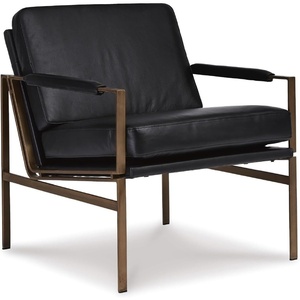 image:imageSignature Design by Ashley Puckman Accent Chair Brown Leather ArmchairBlack  Dark Brown