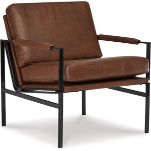 image:imageSignature Design by Ashley Puckman Accent Chair Brown Leather ArmchairDark Brown  Black