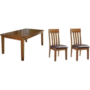 image:imageSignature Design by Ashley Ralene Traditional Dining Room Extension Table Medium Brown amp Ralene Rake Back 19 Dining Room Chair 2 Count Medium BrownMedium Brown