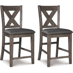 image:imageSignature Design by Ashley Rustic Counter Height Bar Stool Set of 2 BeigeDark Gray