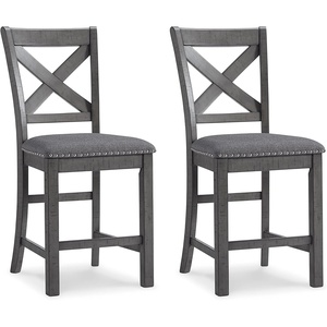image:imageSignature Design by Ashley Rustic Counter Height Bar Stool Set of 2 BeigeGrey